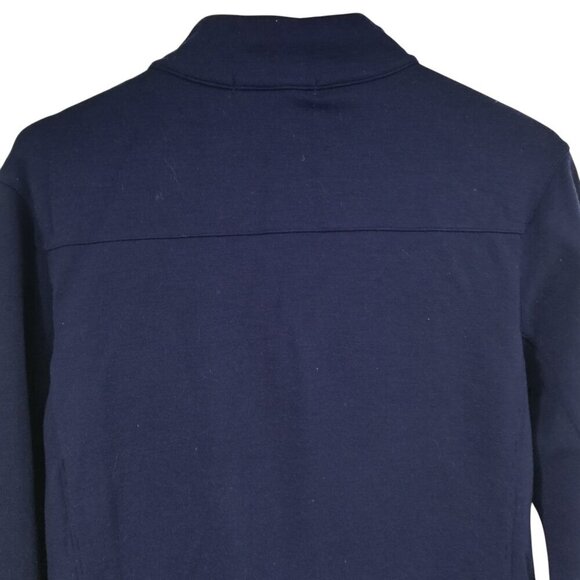 Ibex Blue Mock Neck Full Zip 100% Merino Wool Cardigan Sweater Size M Outdoor - Picture 8 of 11
